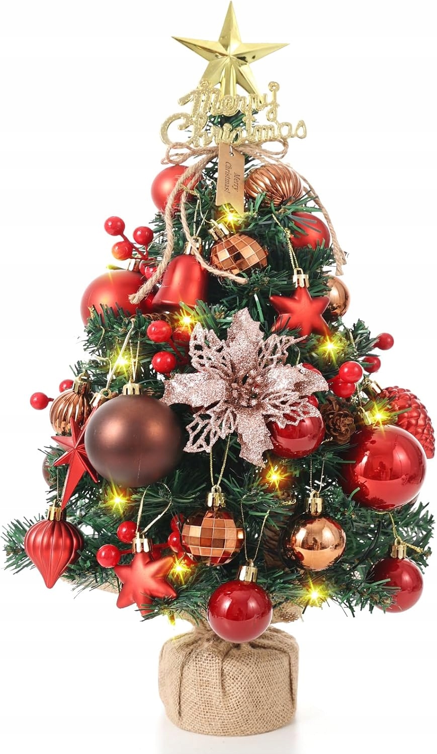 Mini vánoční stromek 45 cm s Led Vánoční dekorace Stojící stůl Pvc
