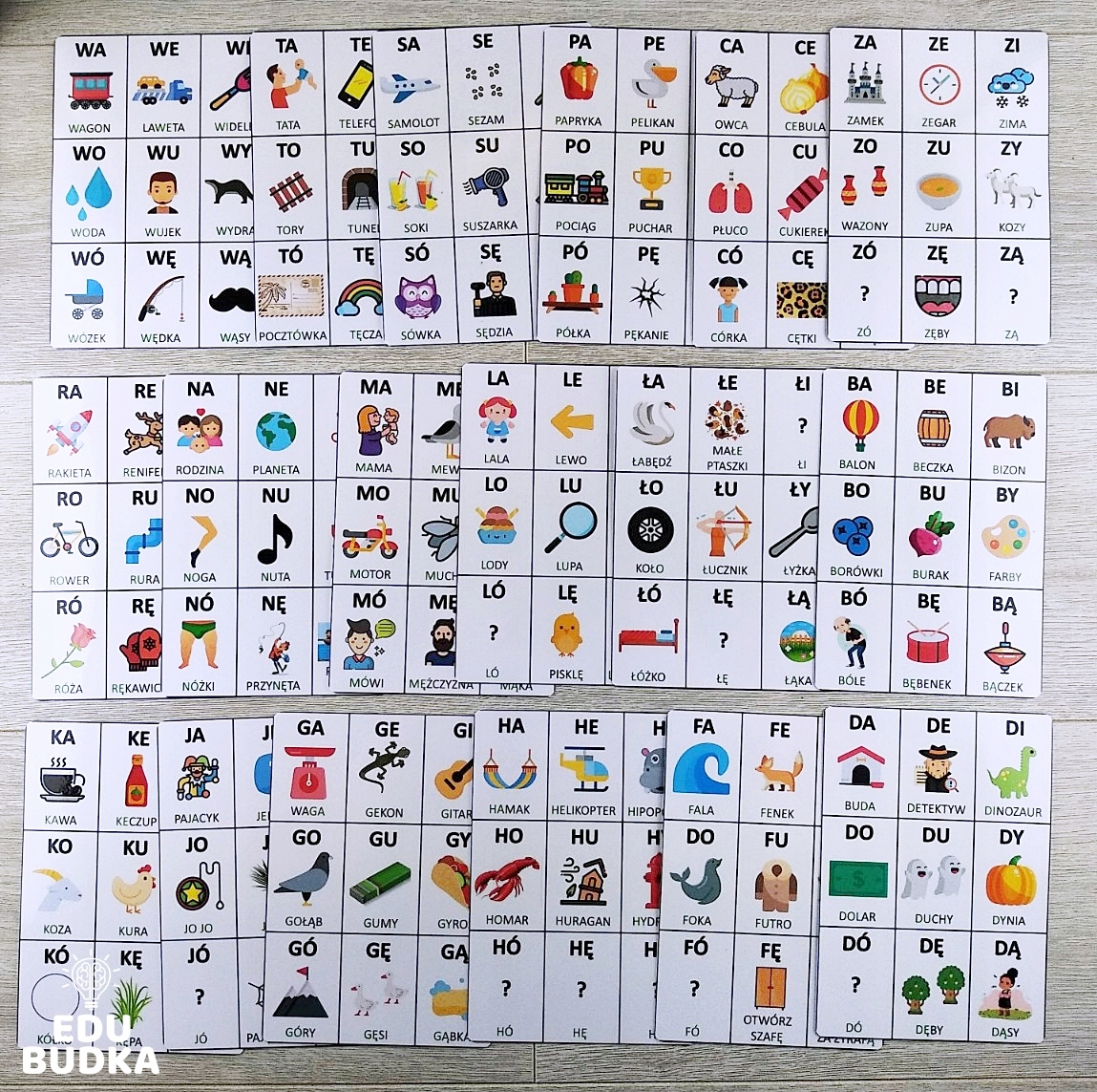 CZYTANIE SYLABOWE Plansze x18 SYLABY 18x12,5 cm Okładka inna