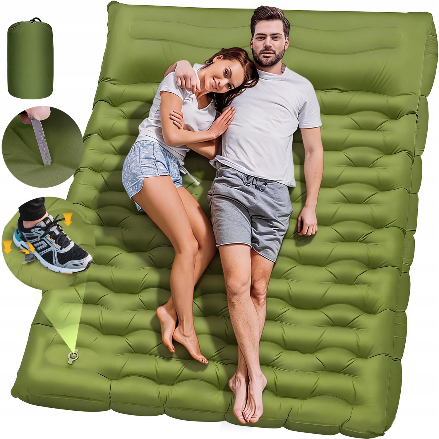 Matrace Samonafukovací Dvojitá Turistická Ultralehká Vestavěná Pumpa