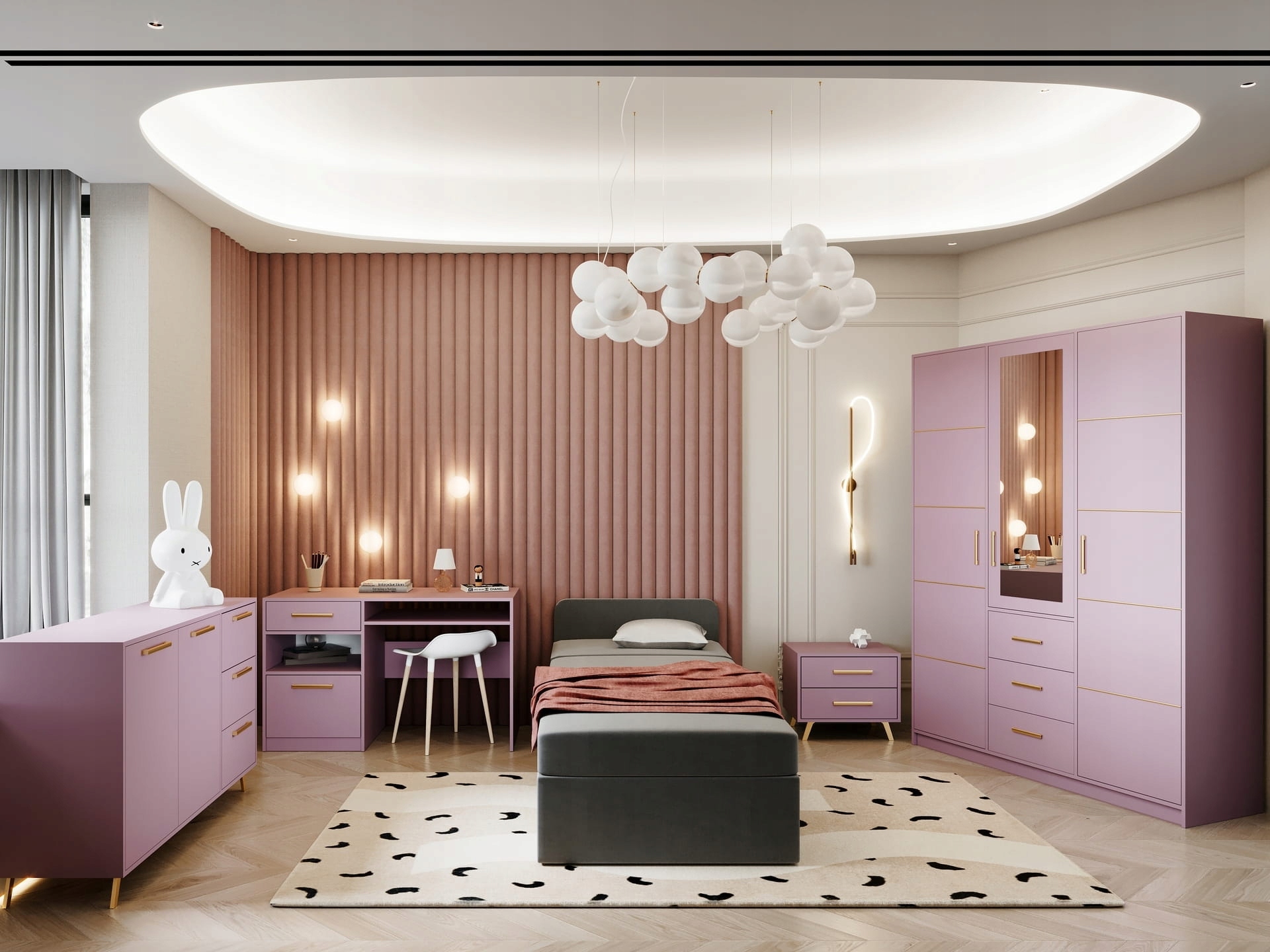 Komoda z szufladami BALI śliwka Szerokość mebla 138.5 cm