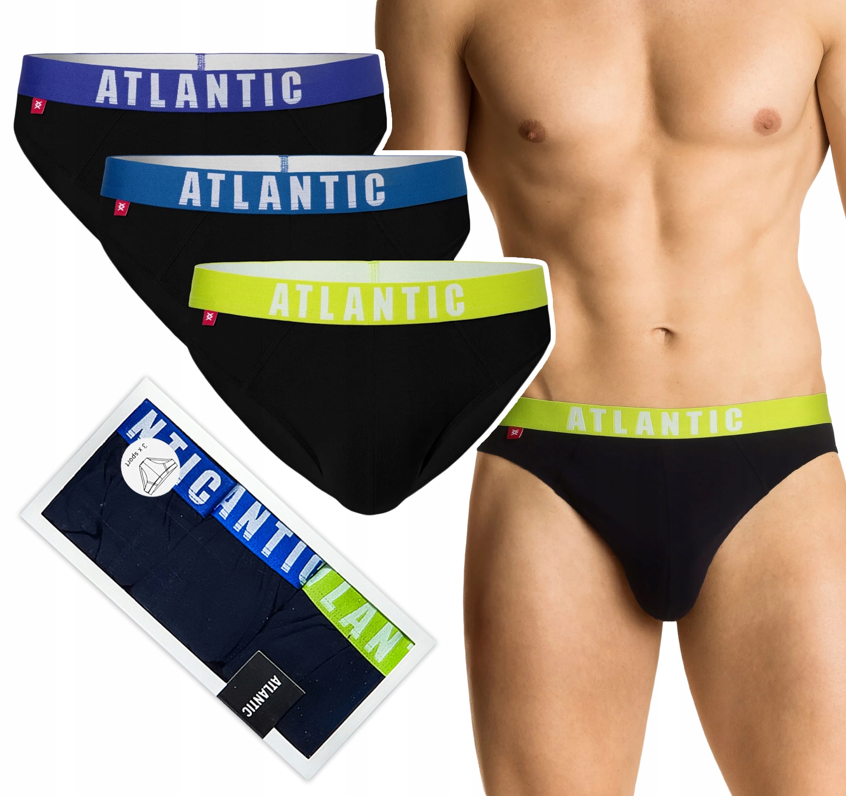 

Atlantic 3MP-094 slipy męskie sport 3-PAK XL