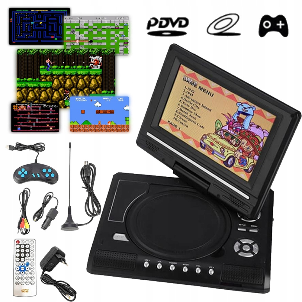 Přenosný DVD Přehrávač Do Auta Pro Videoherní Konzoli S Funkcí Televize