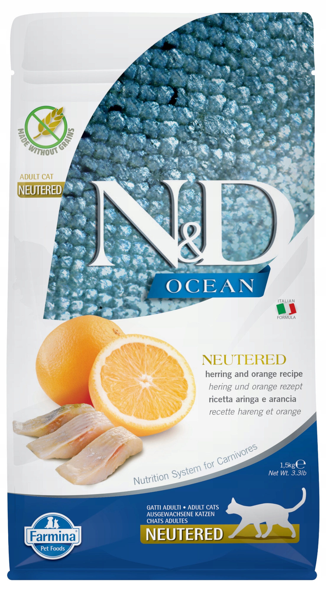 Nd Ocean Neutered Cat 1,5kg Herring pro kočky
