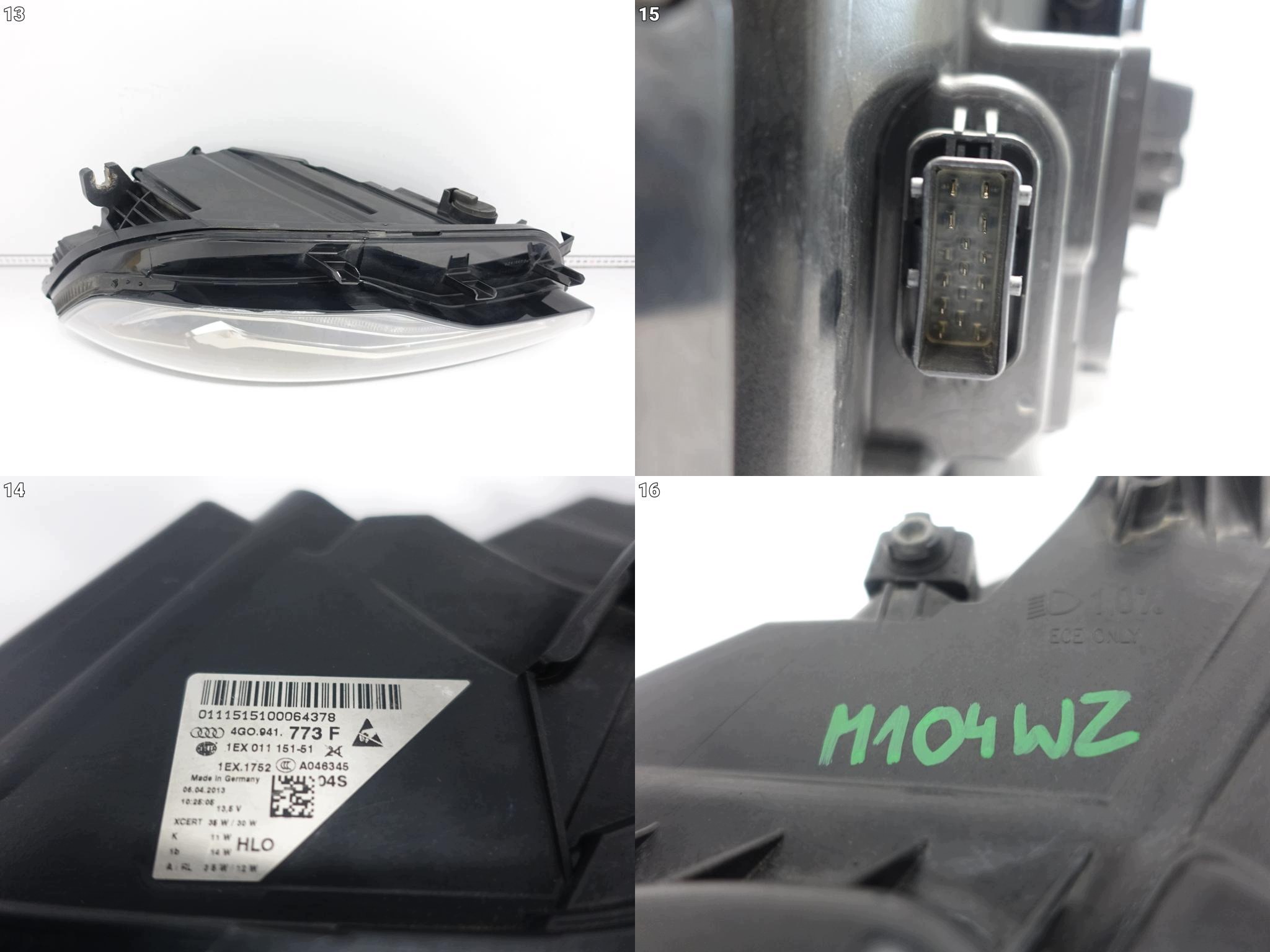 AUDI RS6 4G0 AVANT C7 13-15 light FULL LED left front EUROPA dark black