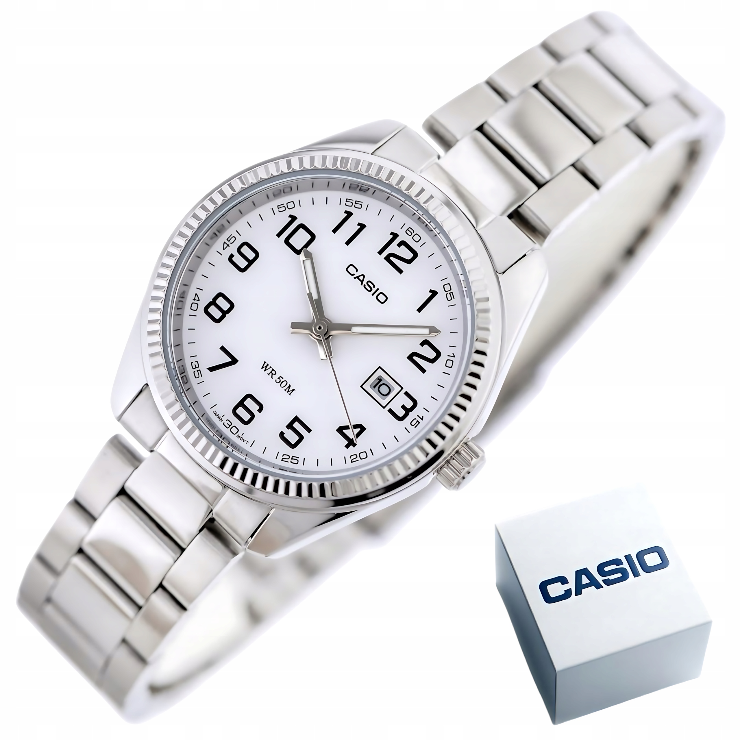 Dámské hodinky Casio LTP-1302D-7B Ocelový Datumovka Vodotěsný WR30 Box