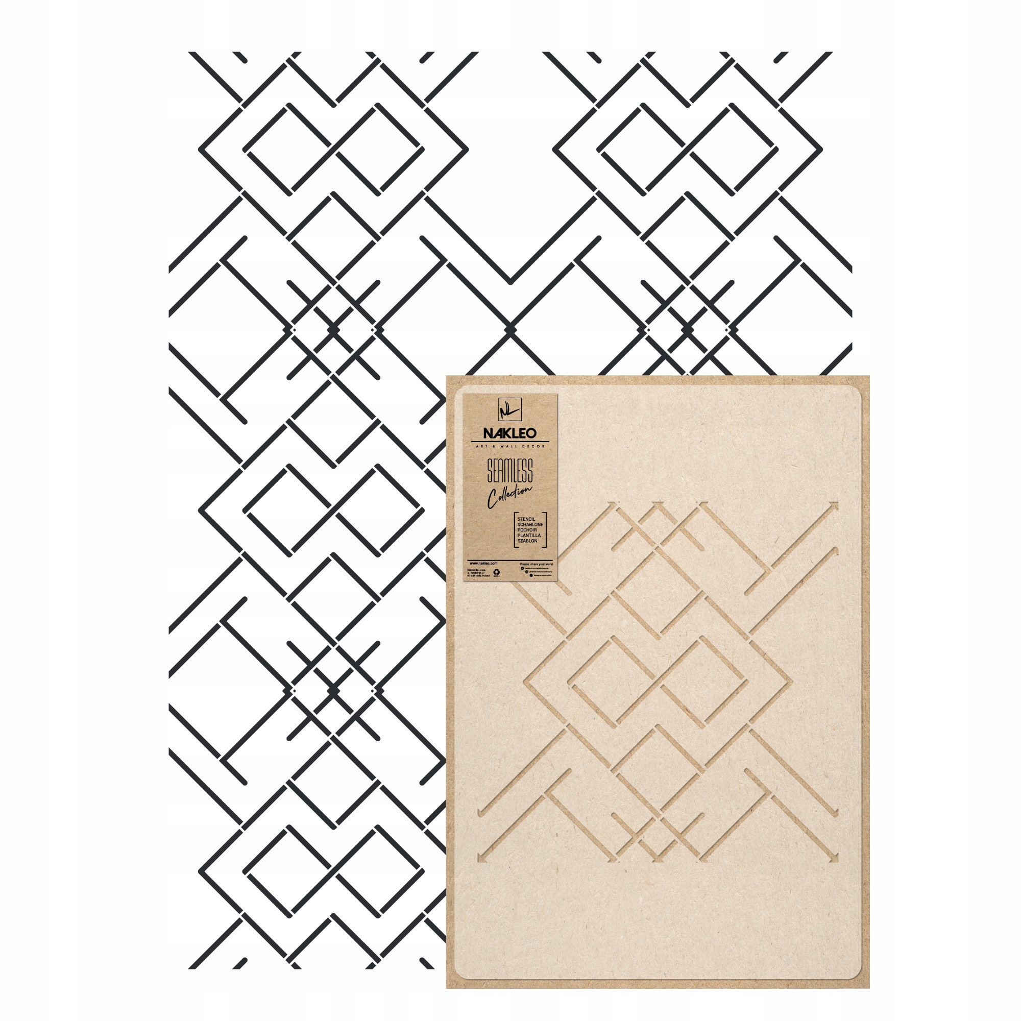 Opakovatelná malířská šablona Opakovaně Použitelný 59x95 cm Tapeta Geometrické linie