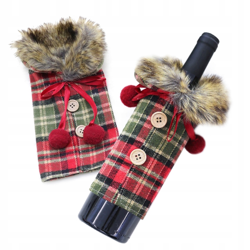 ŚWIĄTECZNE ETUI POKROWIEC NA BUTELKĘ WINO SWETER