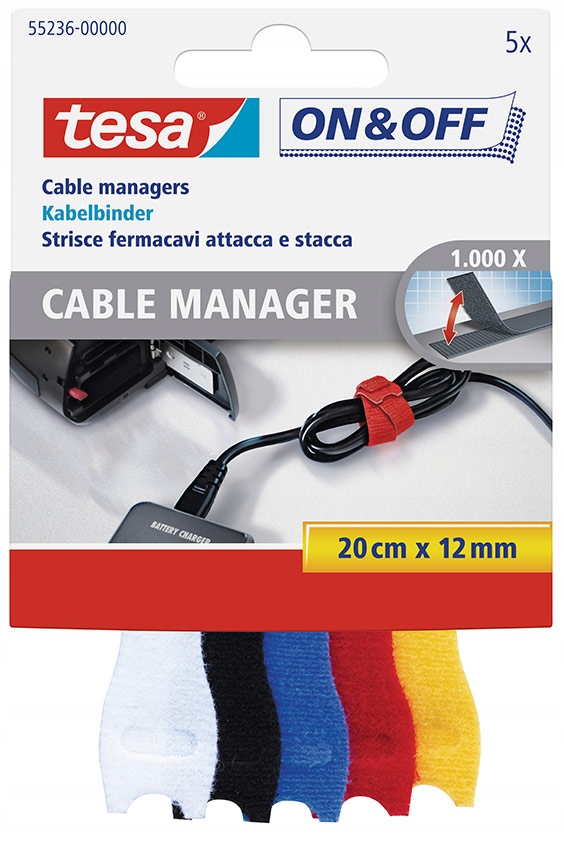 

Rzep do wiązania kabli 12mm 20cm 5sztuk Tesa kolor