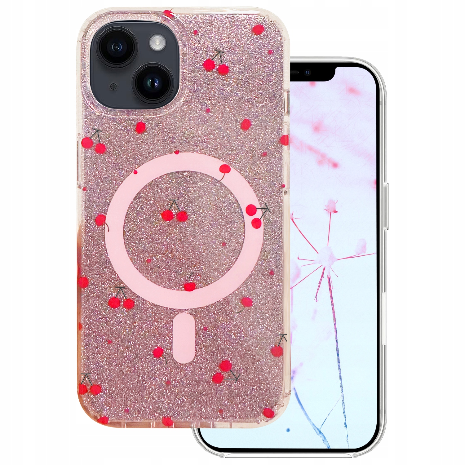 Nakładka Cherry Mag do iPhone 13 14 6,1" glitter Tfo