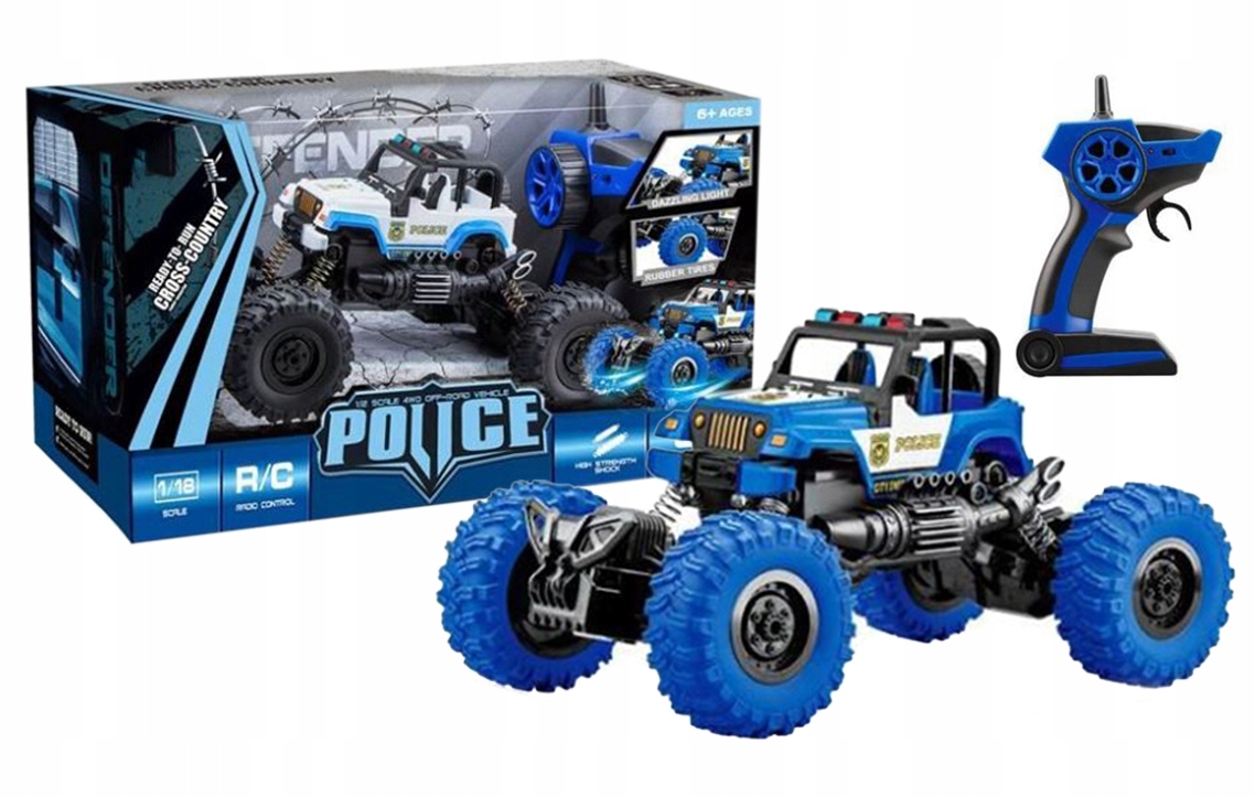 Terenowe Auto Policyjne R/C Skala 1:18 Zdalnie Sterowane Pilotem 2,4GHz