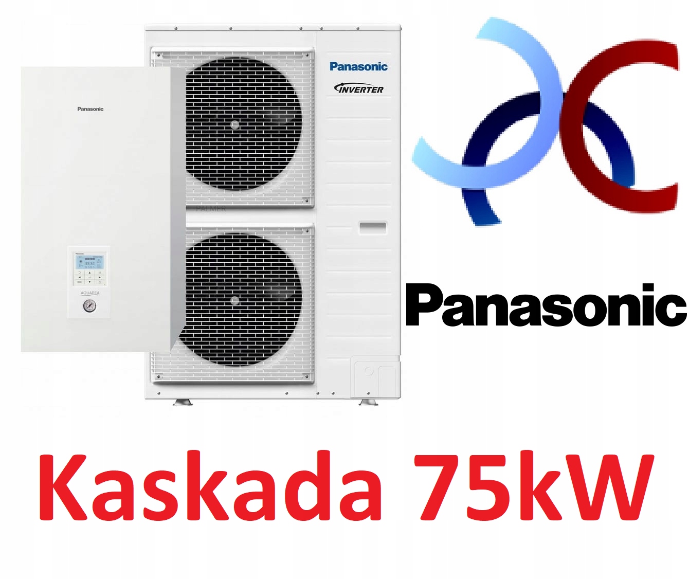 CNC Kotłownia Pompa ciepła 75kW 3 x Panasonic T-CAP 16kW Kaskada Zestaw