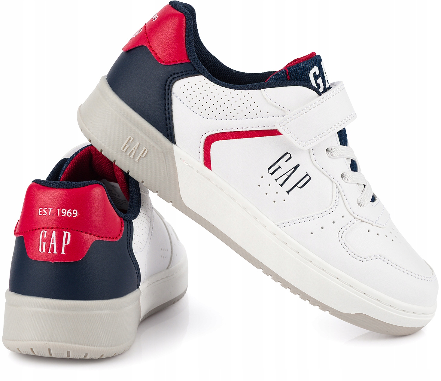 Buty dziecięce sneakersy Gap sportowe białe na rzep ekoskóra r. 30