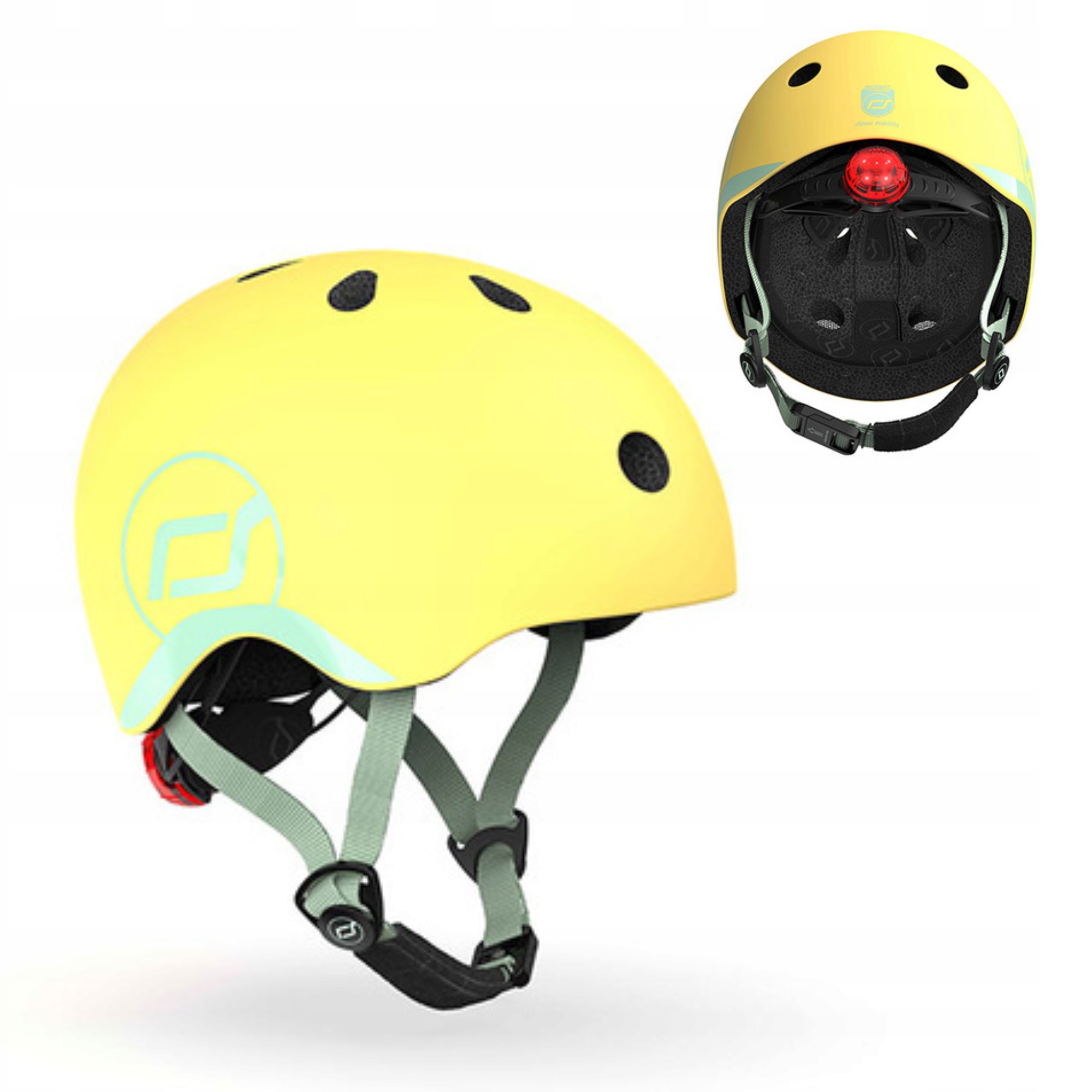 Scoot and Ride Kask dla dzieci Xxs-s z Lampką Led 45-51 cm Lemon 1-5 lat