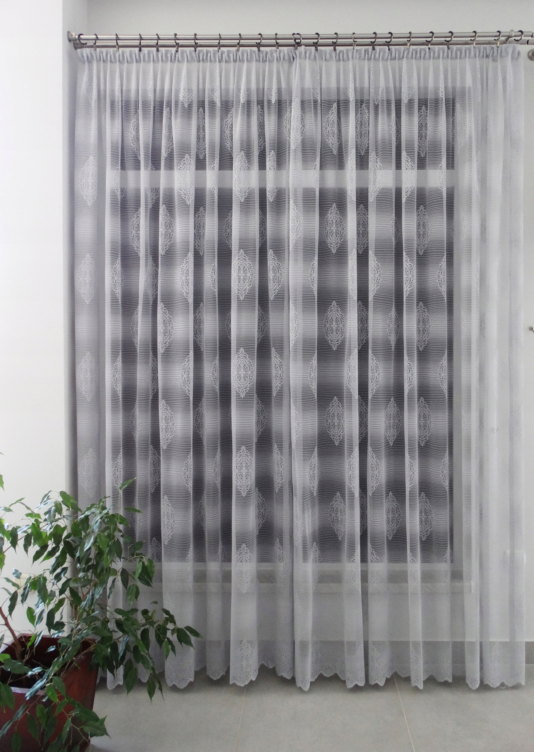 Mg Záclona závěs 80159 Síť popel 250x240 cm Hotová S Páskou Skr