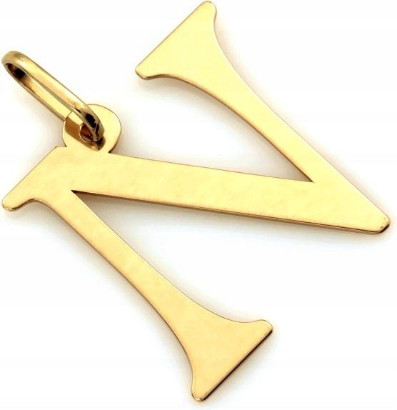 Zlatý přívěsek 585 tištěný iniciál písmeno N 14 k, módní vzor na řetízek