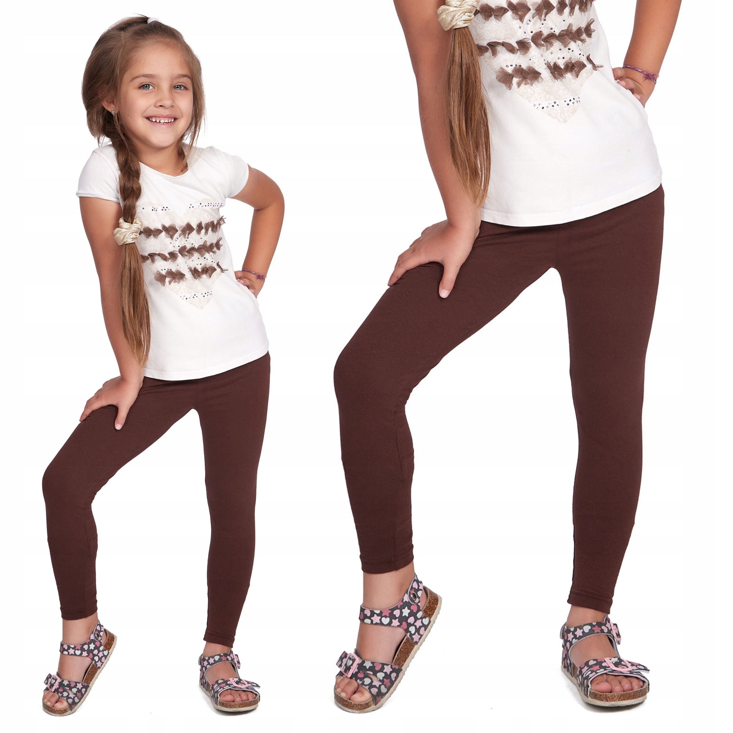 

Legginsy Dziewczęce Getry Dziecięce Brązowe 116