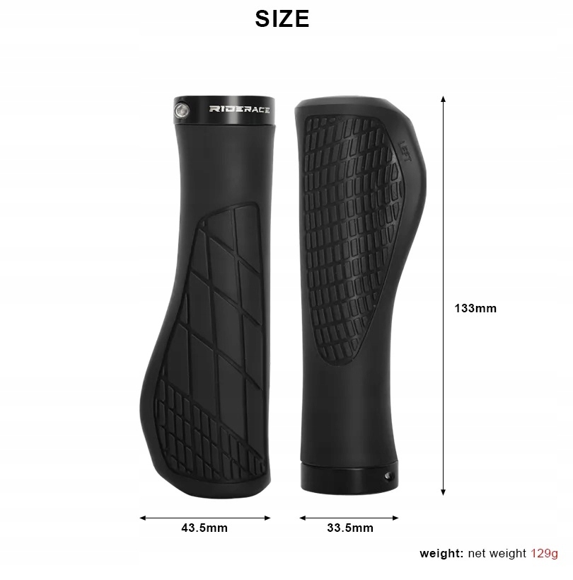 Chwyty profilowane lock-on RIDERACE RL9328 skręcane pierścieniami NIEBIES. Marka Inna marka