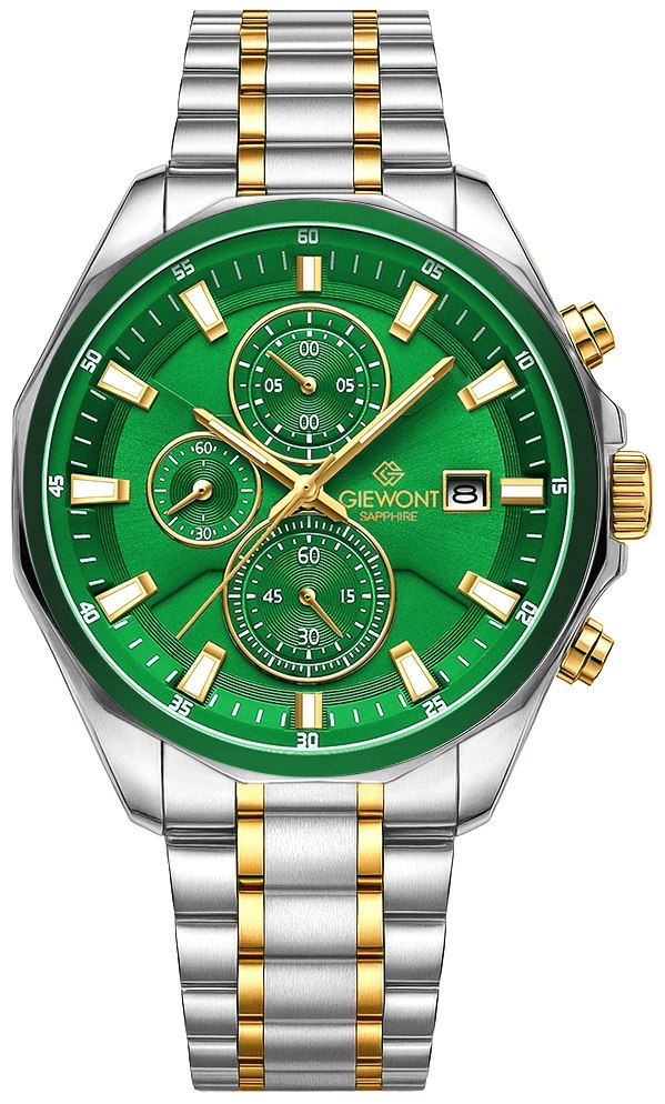 Pánské Hodinky Giewont Chronograph Sapphire stříbrnozelené GW7290-B7