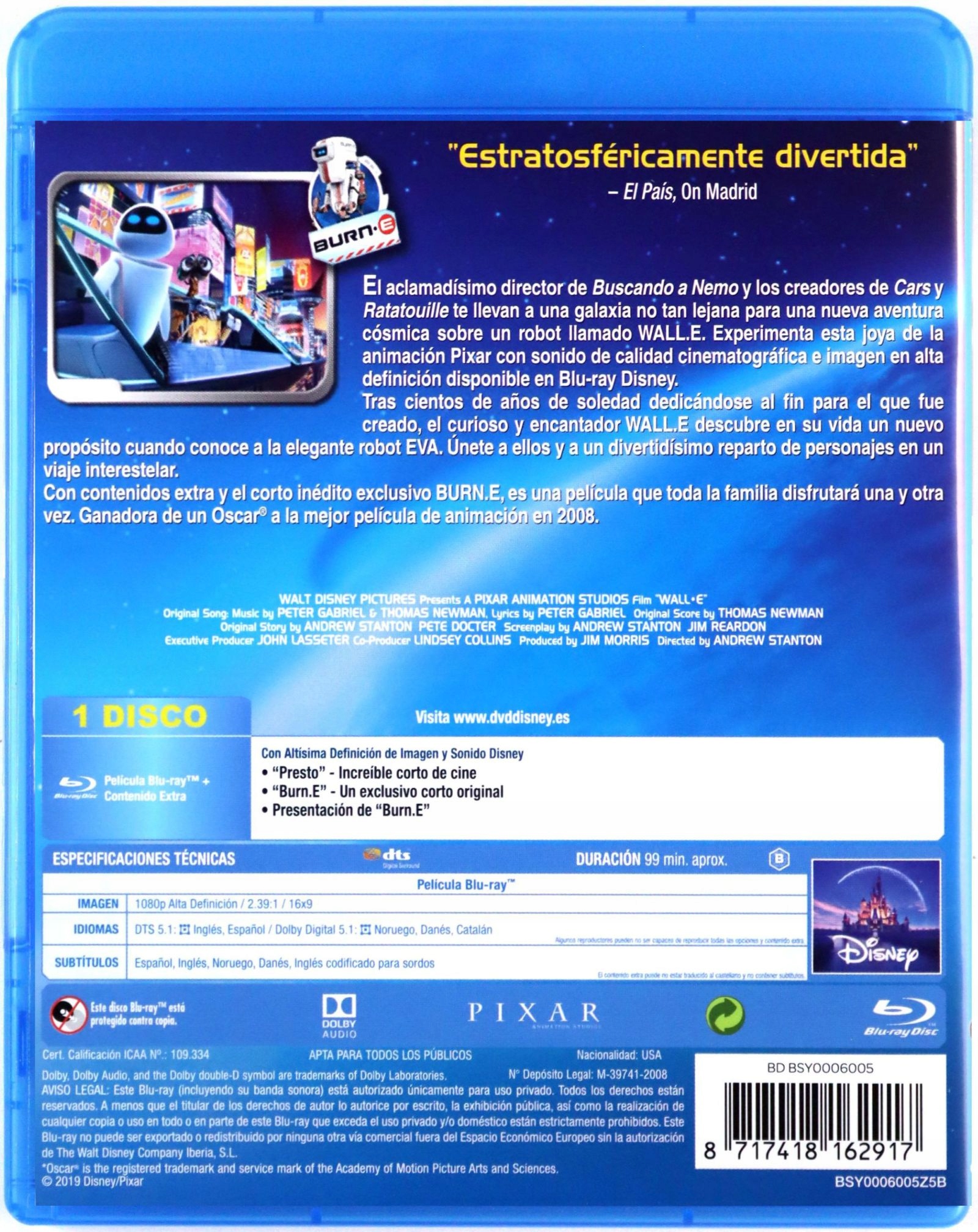 WALL-E (DISNEY) (BLU-RAY) Gatunek dla dzieci