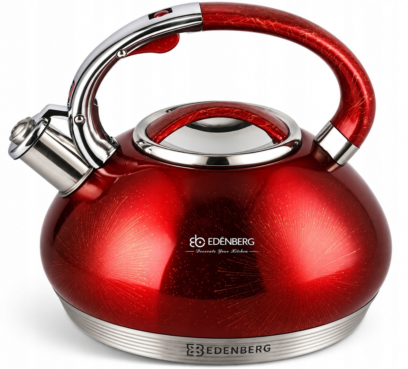 Ocelová Konvice s píšťalkou 3L EdenBerg Premium, Silné Dno