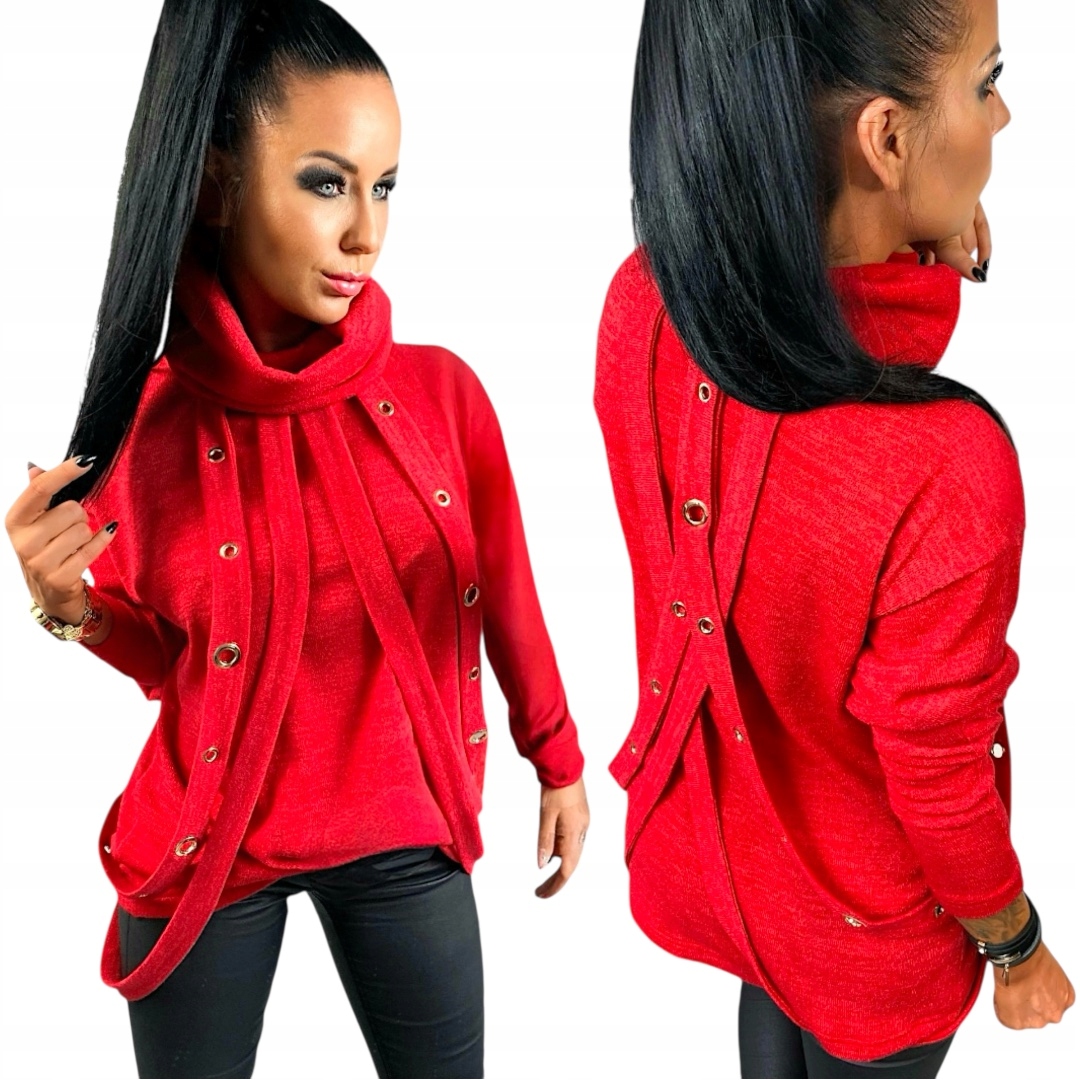 Svetr Golf dámský Svetr elegantní delší volný oversize top L 40