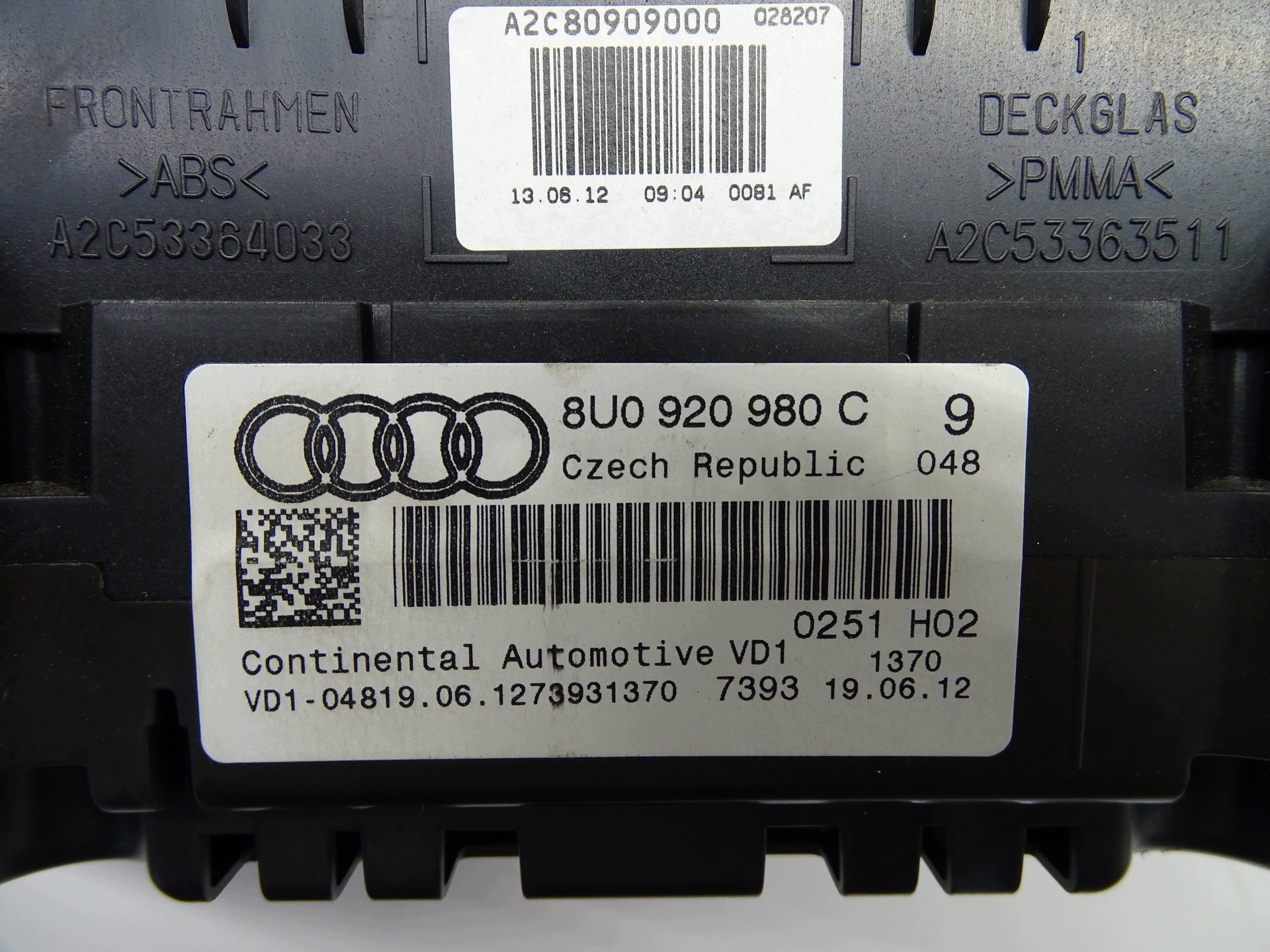 dials clock dials display AUDI Q3 8U 2.0 UK 8U0920980C