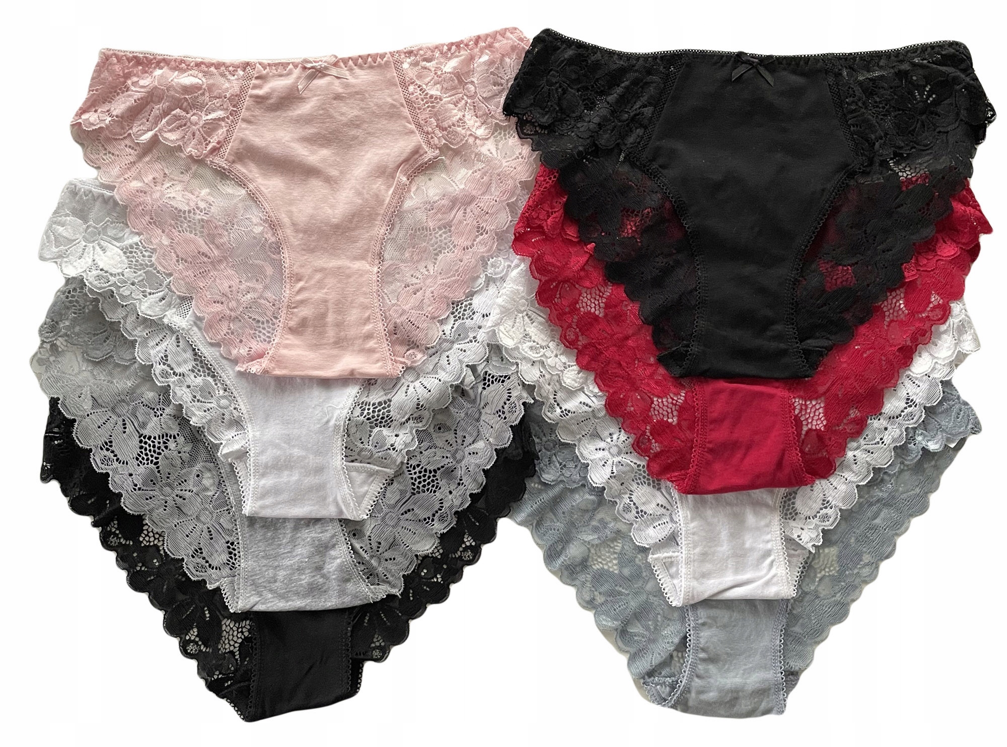 

Sexy Majtki Figi Bawełniane Koronka Zestaw 8-pak