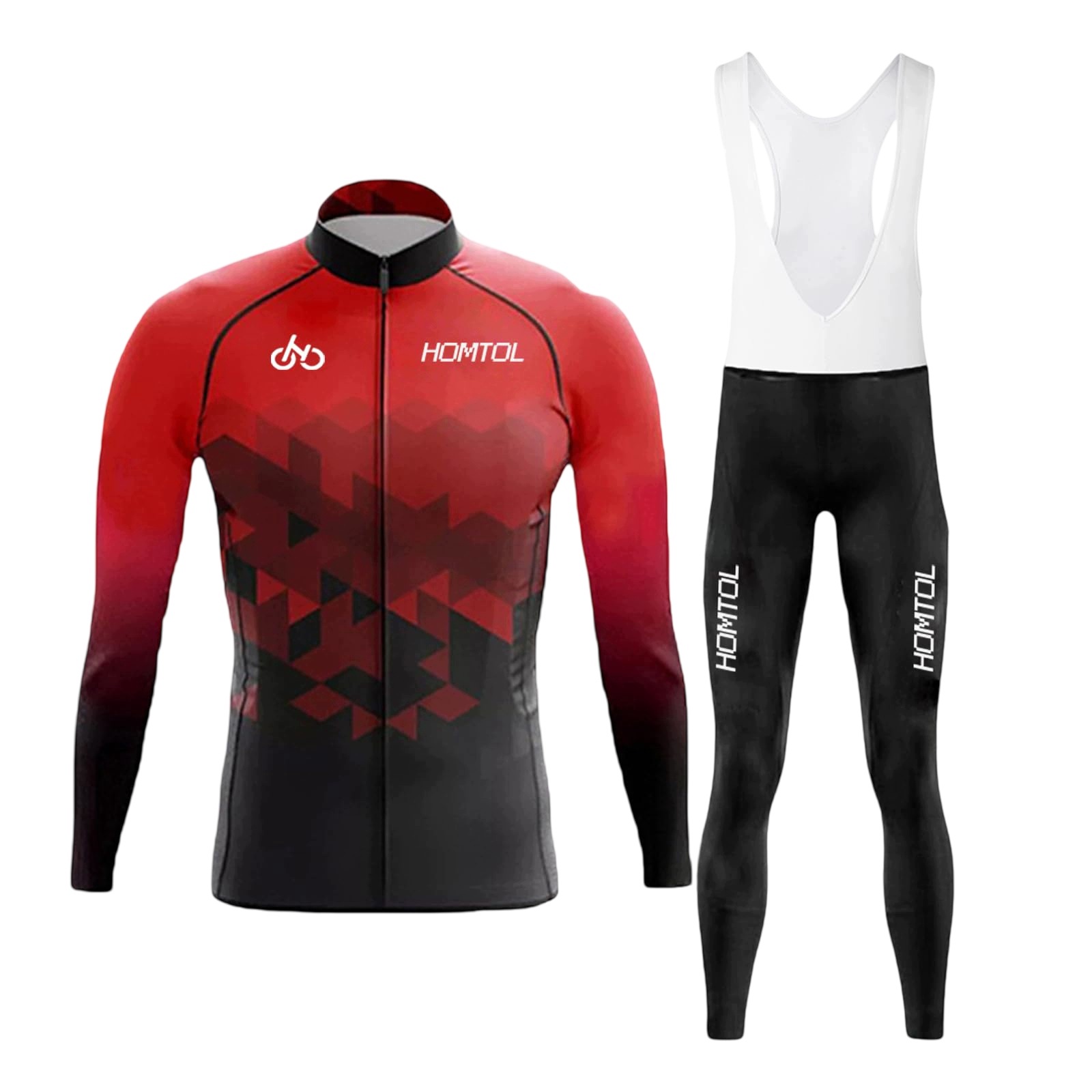 Męski Strój Kolarski Rowerowy Sportowy Komplet Wkładka Żelowa Czerwony 4XL