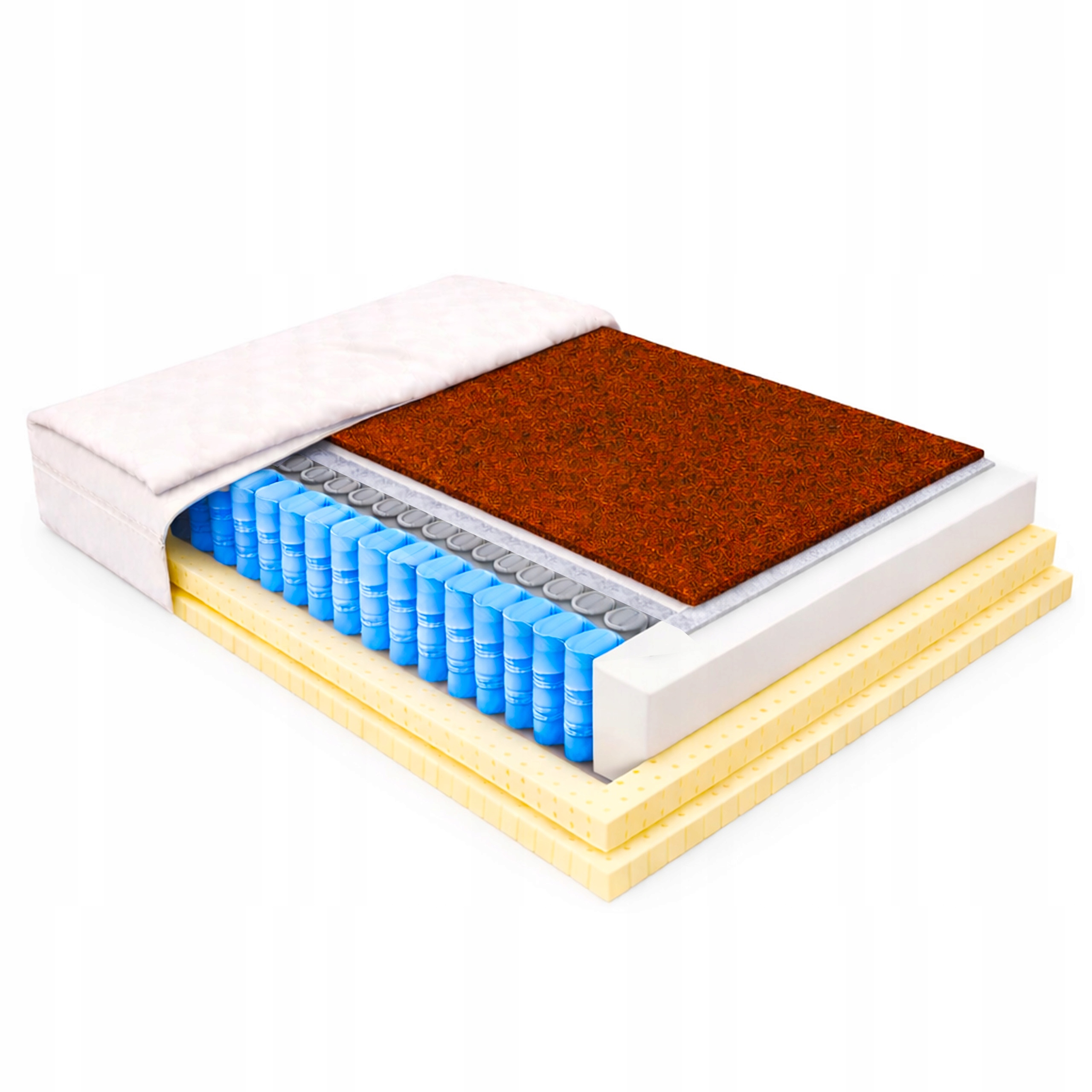 Taštičkový matrac 140 x 180 cm, až 6 cm, kokosový, hygienický H2 22 cm