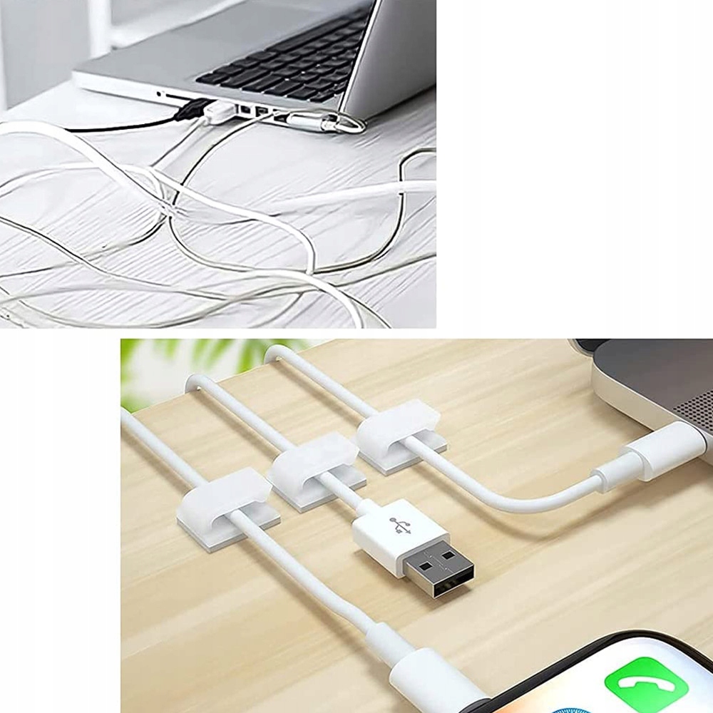 ZESTAW 10x ORGANIZER UCHWYT MASKOWNICA KLIPS DO KABLI 3M SAMOPRZYLEPNY Marka Inna