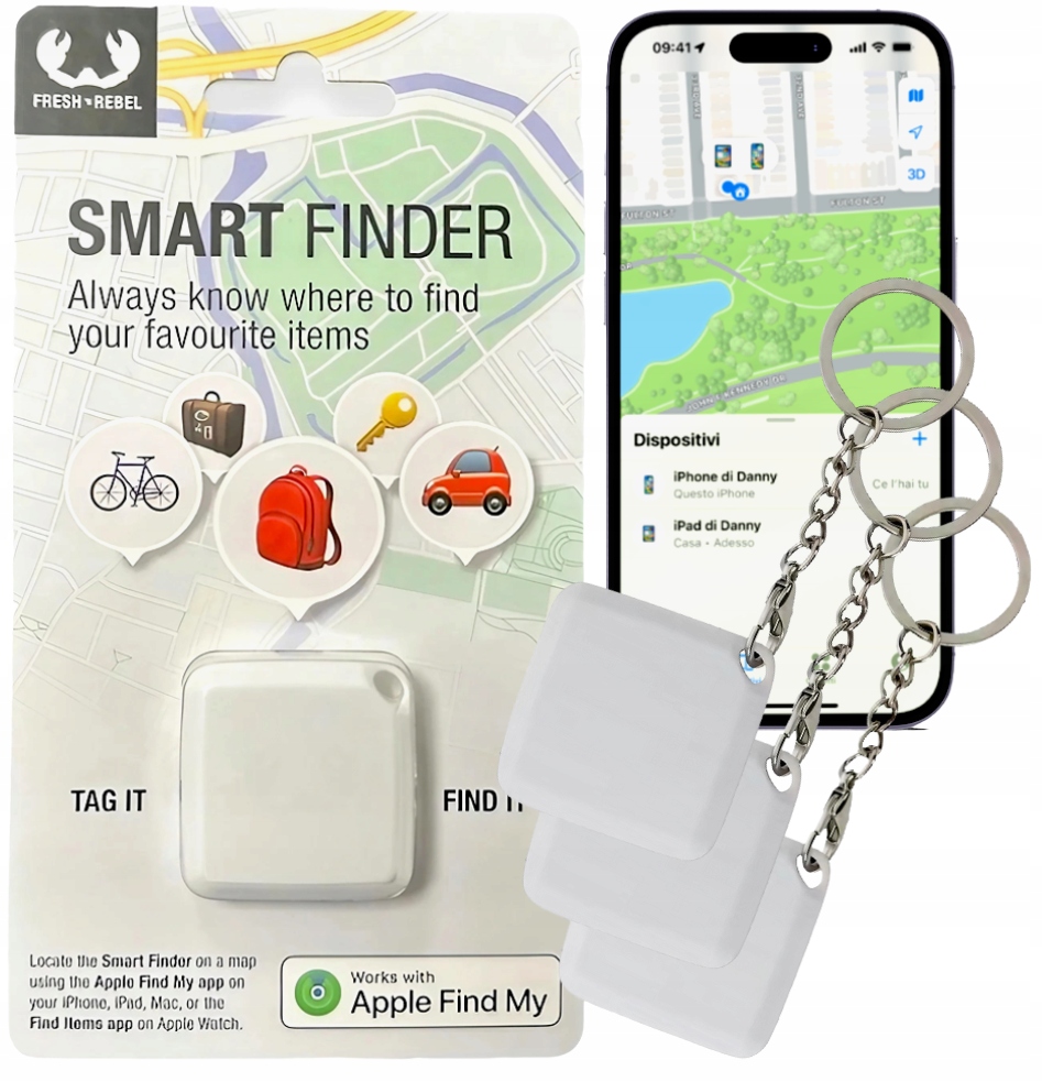 3x LOKALIZATOR KLUCZY GPS SMART Bluetooth FINDER AirTag Apple My