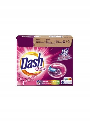 2x Kapsle na praní barvy Dash Color Frische 3v1 18 ks
