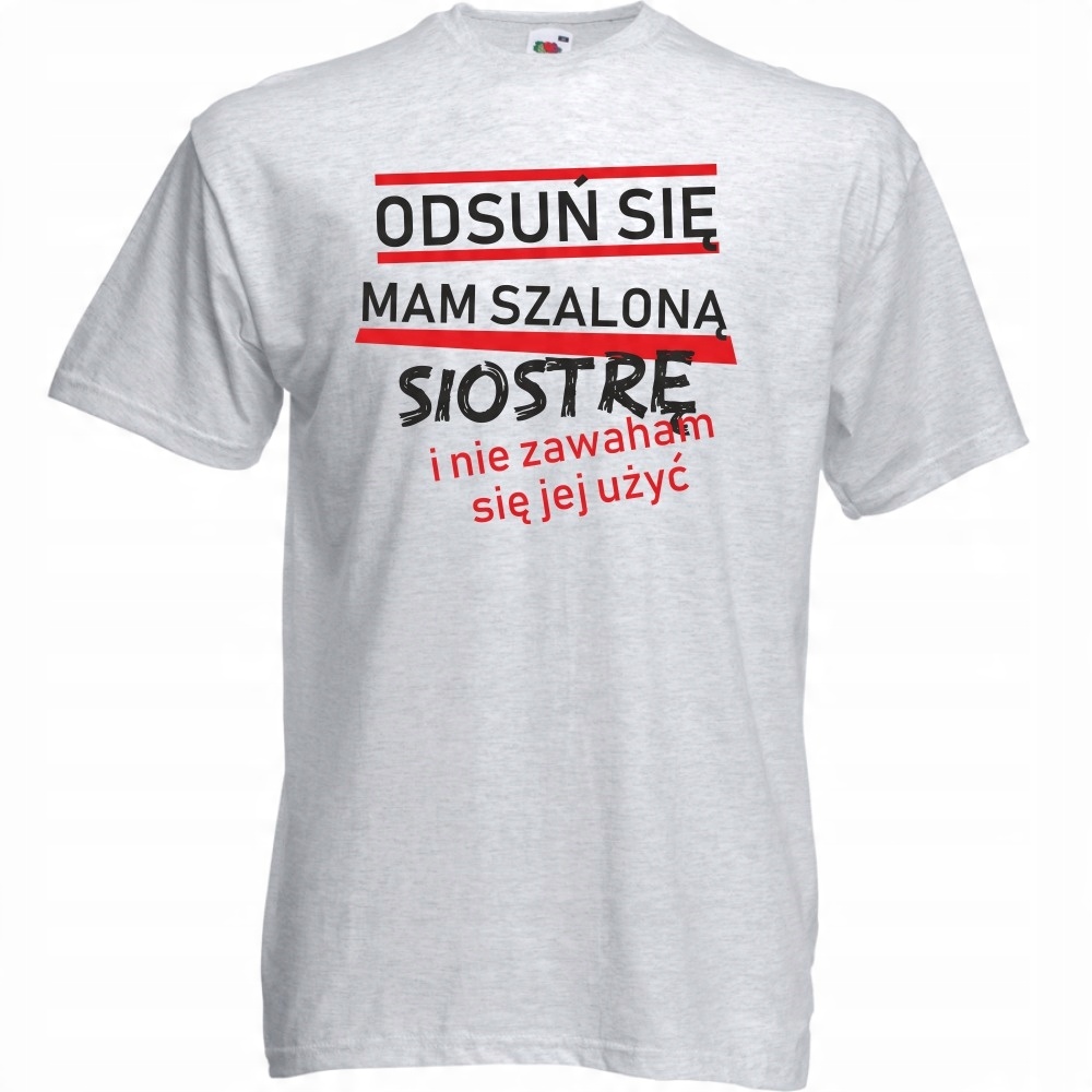 

Koszulka zabawna siostra brat XXL ash szara