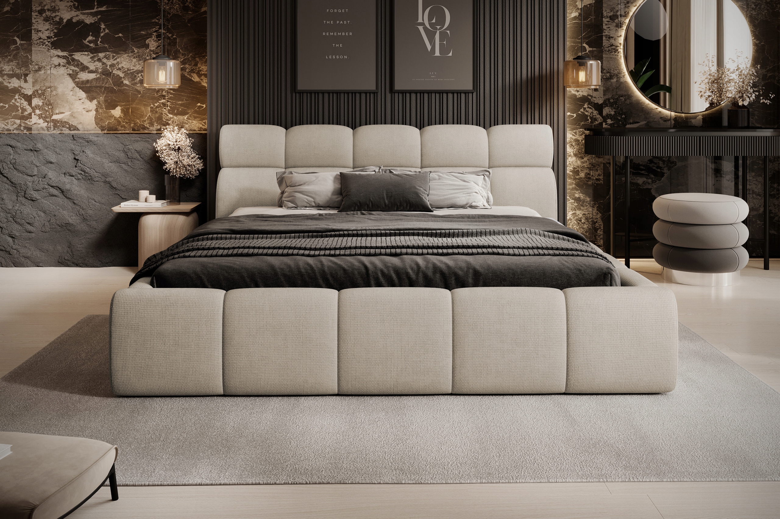 Moderní čalouněná postel 160x200 úložný prostor na povlečení Giulia Versailles