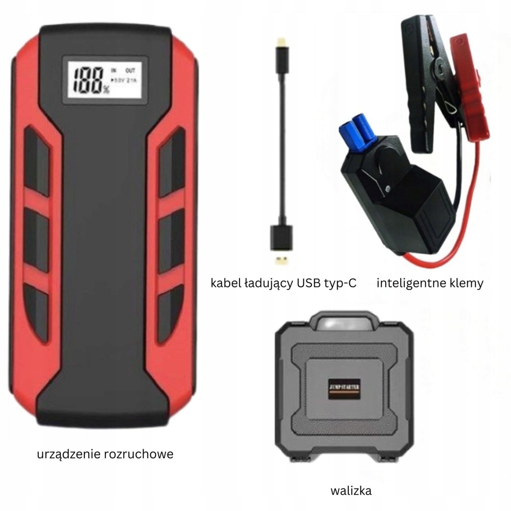 URZĄDZENIE ROZRUCHOWE DO SAMOCHODU MOCNY ROZRUCH JUMPSTARTER POWERBANK 12V Kod producenta 861038