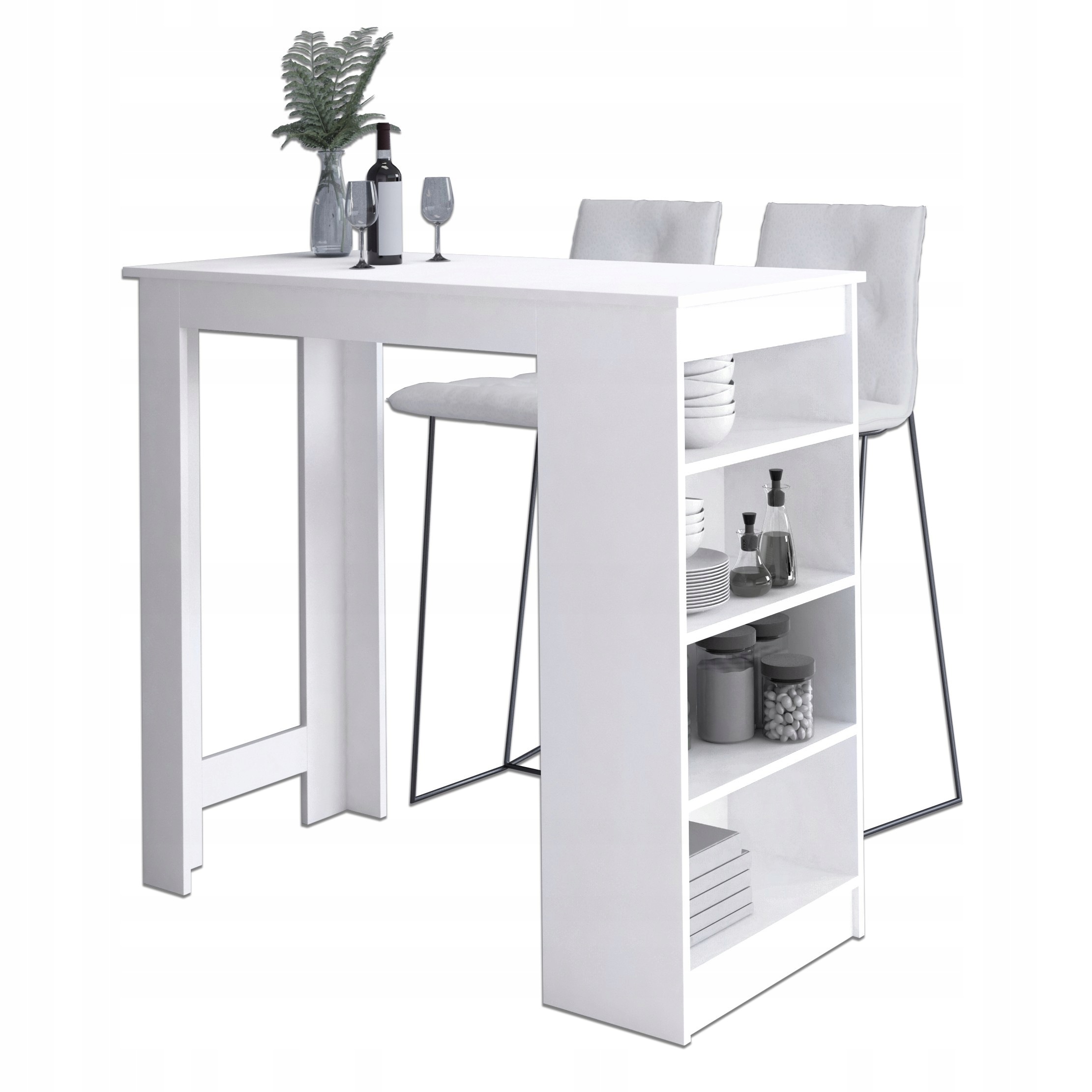 Barový stůl pod barová židle bílý 115 cm do obývacího pokoje