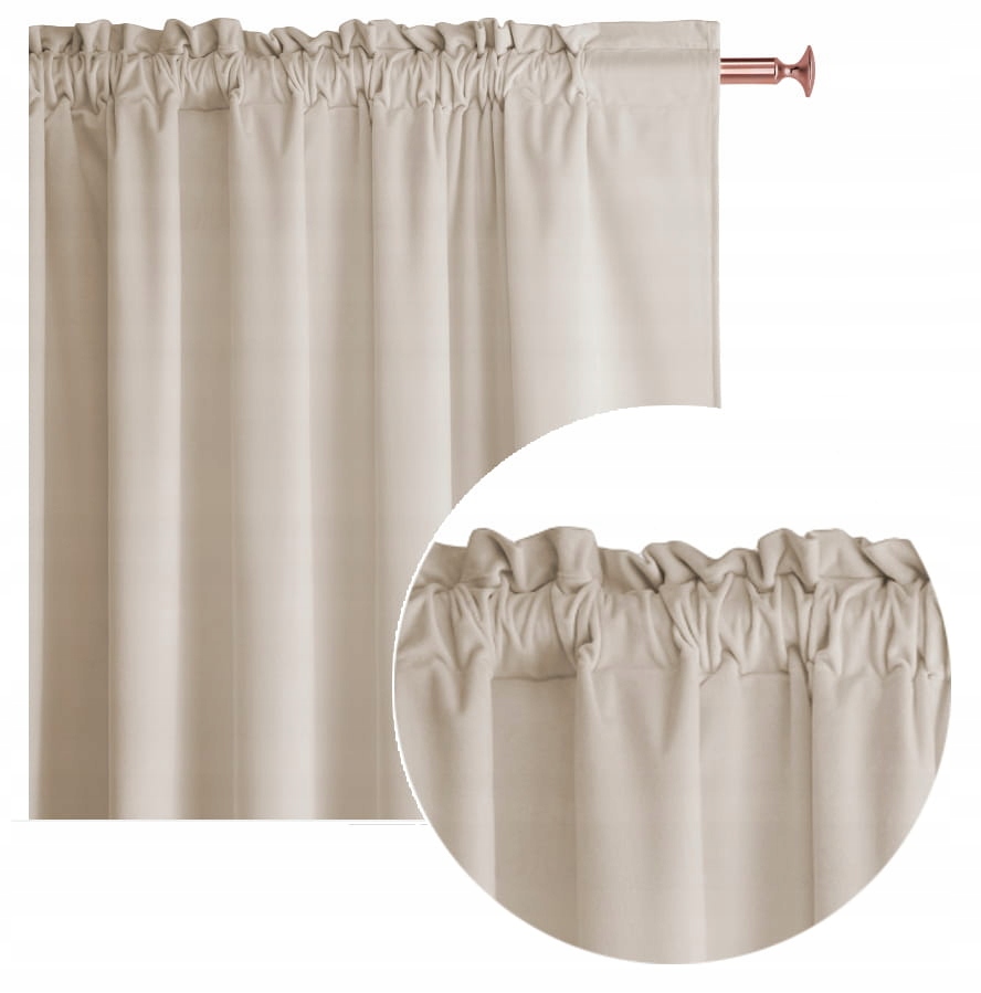 

Zasłona Kremowa 140x280 Taśma Żabki