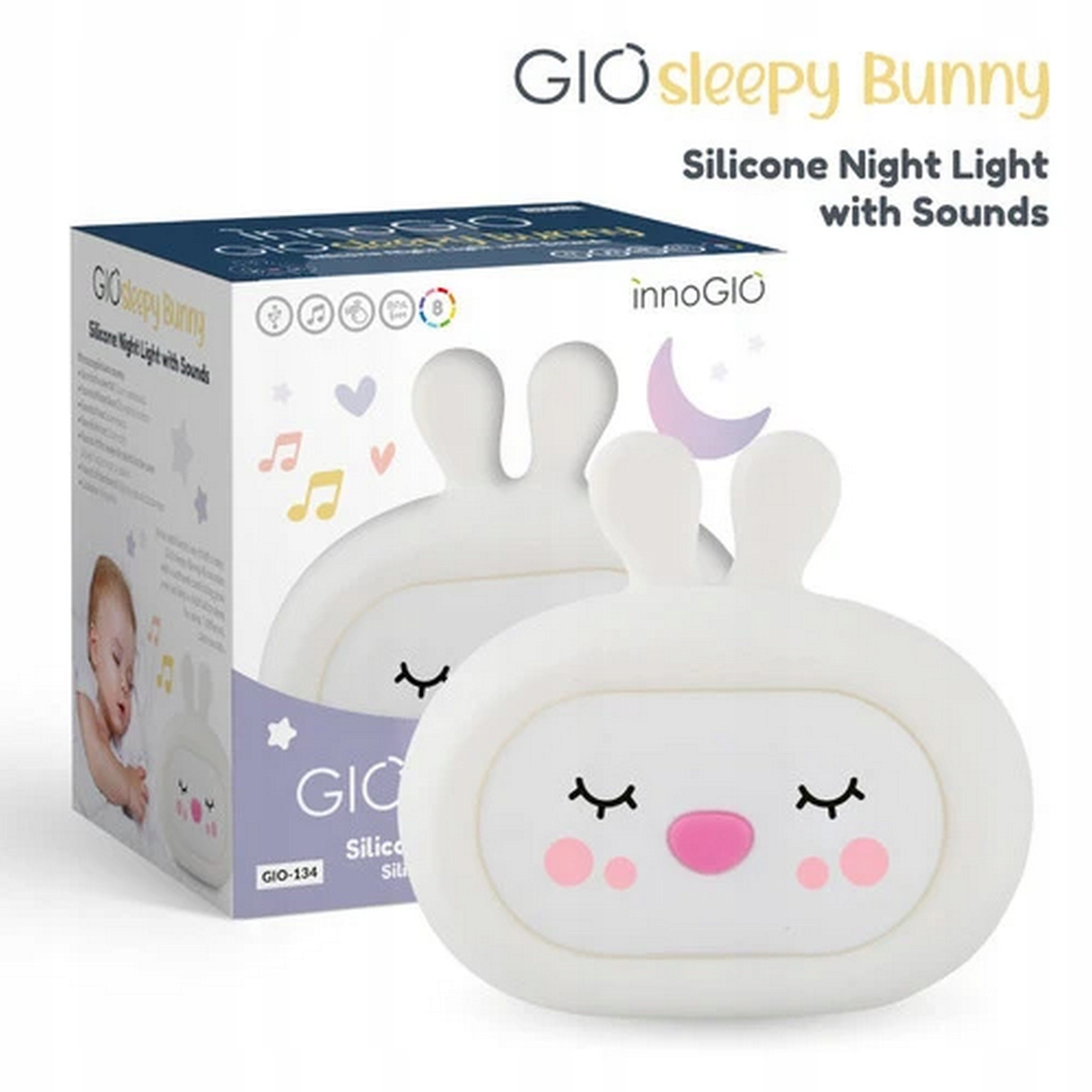 

Innogio Lampka Silikonowa Szumi Giosleepy Bunny