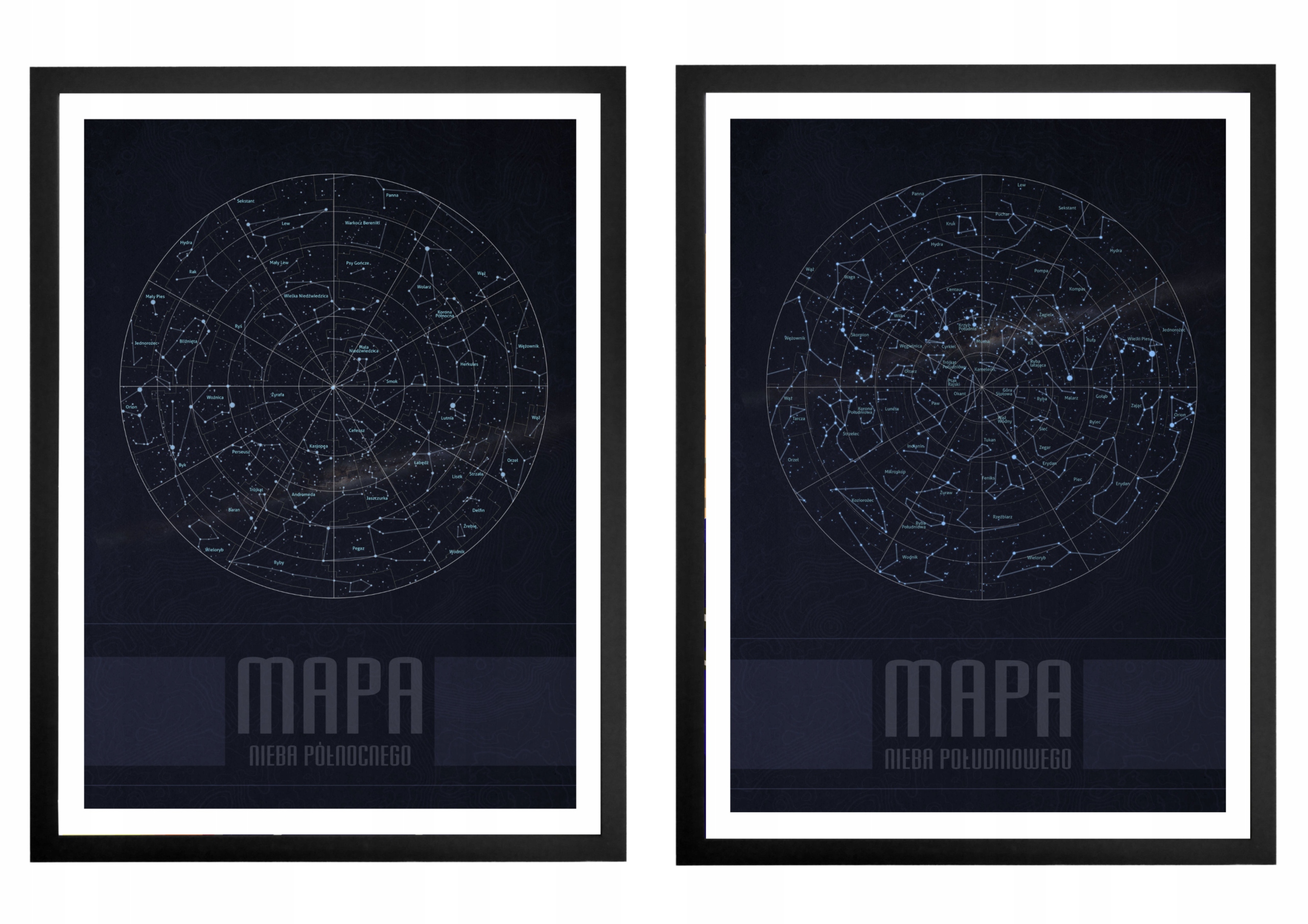 2 PLAKATY W RAMKACH MAPA NIEBA KOSMOS GWIAZDY