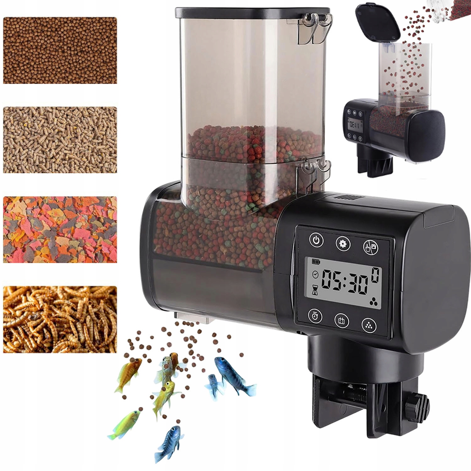 Levně Automatický Akvarijní Krmítko Dávkovač Do Akvária Pro Ryby 500 ML