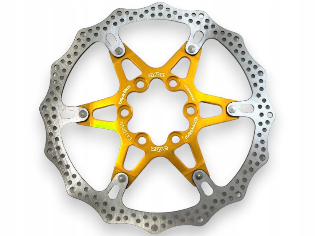 Mocna Rowerowa Tarcza Hamulcowa Aluminiowy Pająk A2Z Atd Gold 160mm