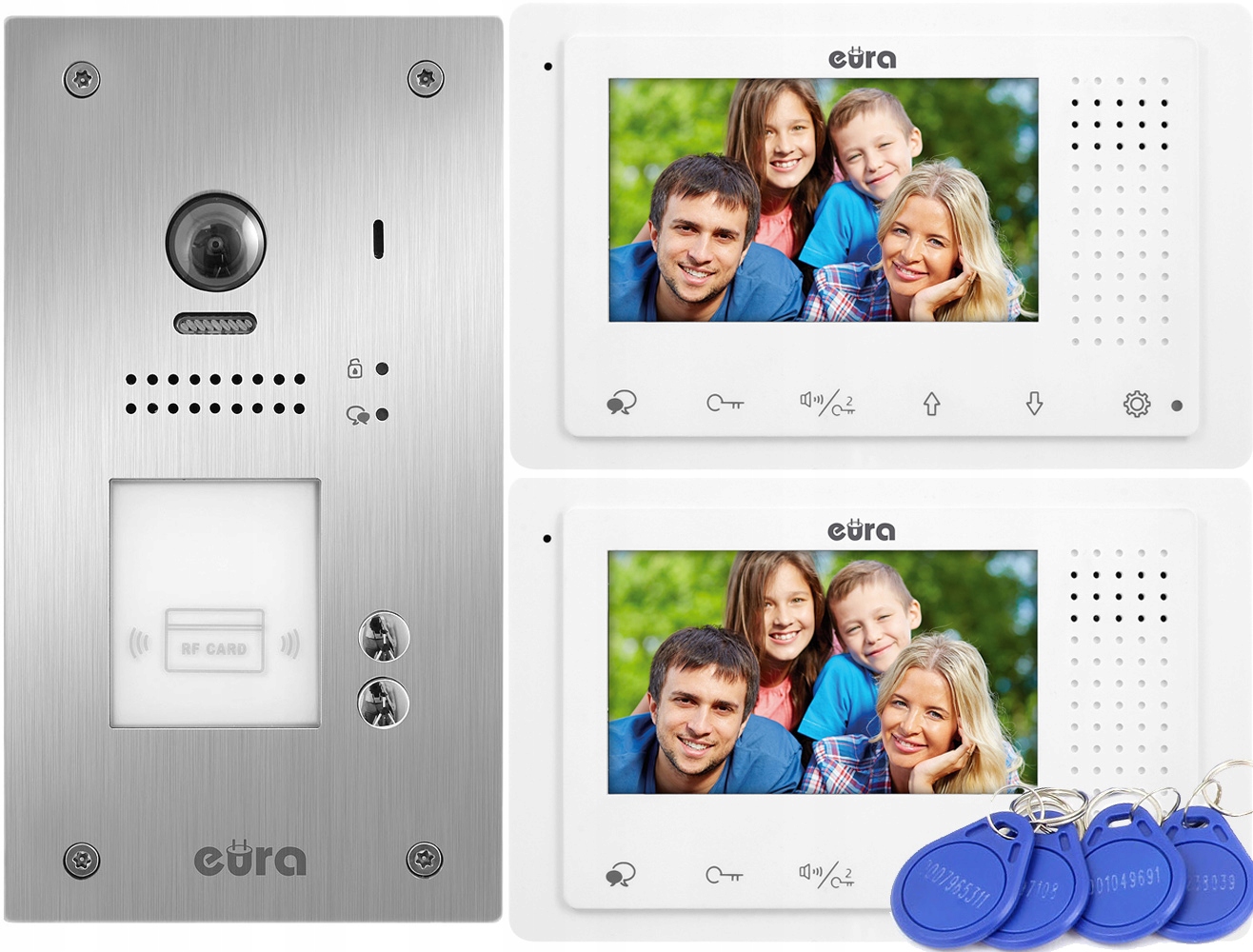 ДВОСІМЕЙНИЙ ВІДЕОДОМОФОН RFID ДВОСІМЕЙНИЙ ДОМОФОН Бренд Eura-Tech