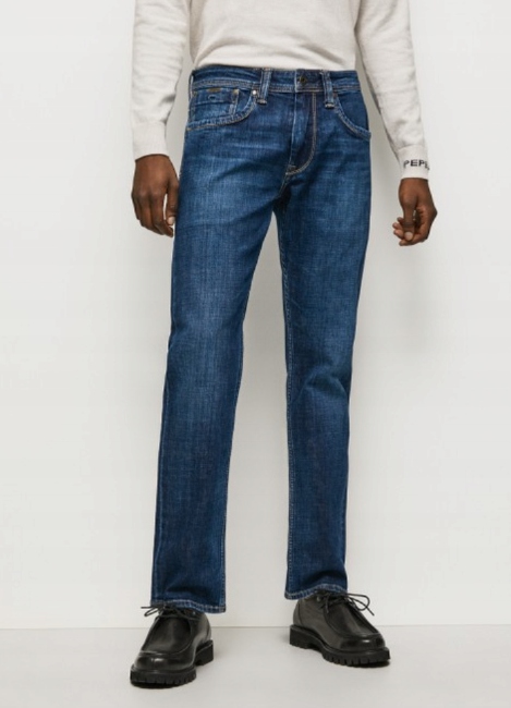 Pepe Jeans Džínové Kalhoty Tmavě Modré Rovné Dlouhé 33/34 1Z7F5_C* T4A