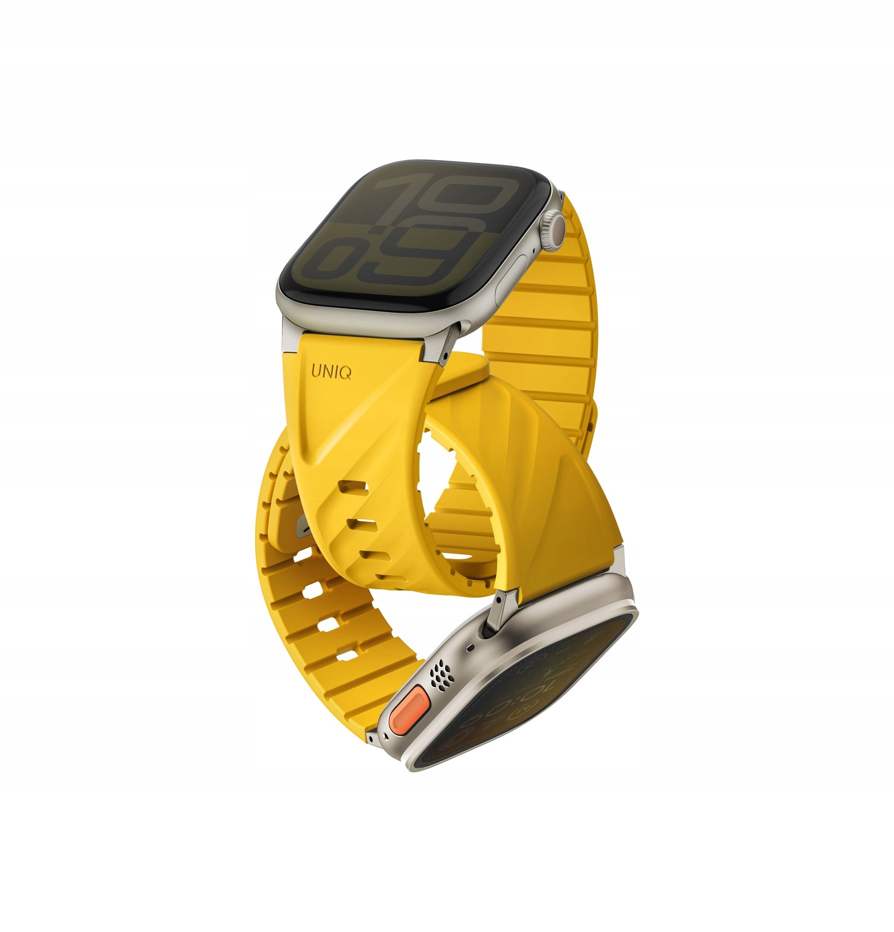 Uniq Fluo magnetický řemínek pro Apple Watch 49/46/45/44/42/41/40 mm,yellow