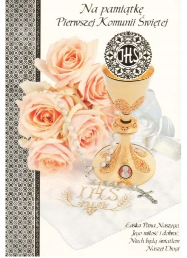 

Kartka pamiątka I Komunia Święta 12 x 17 cm