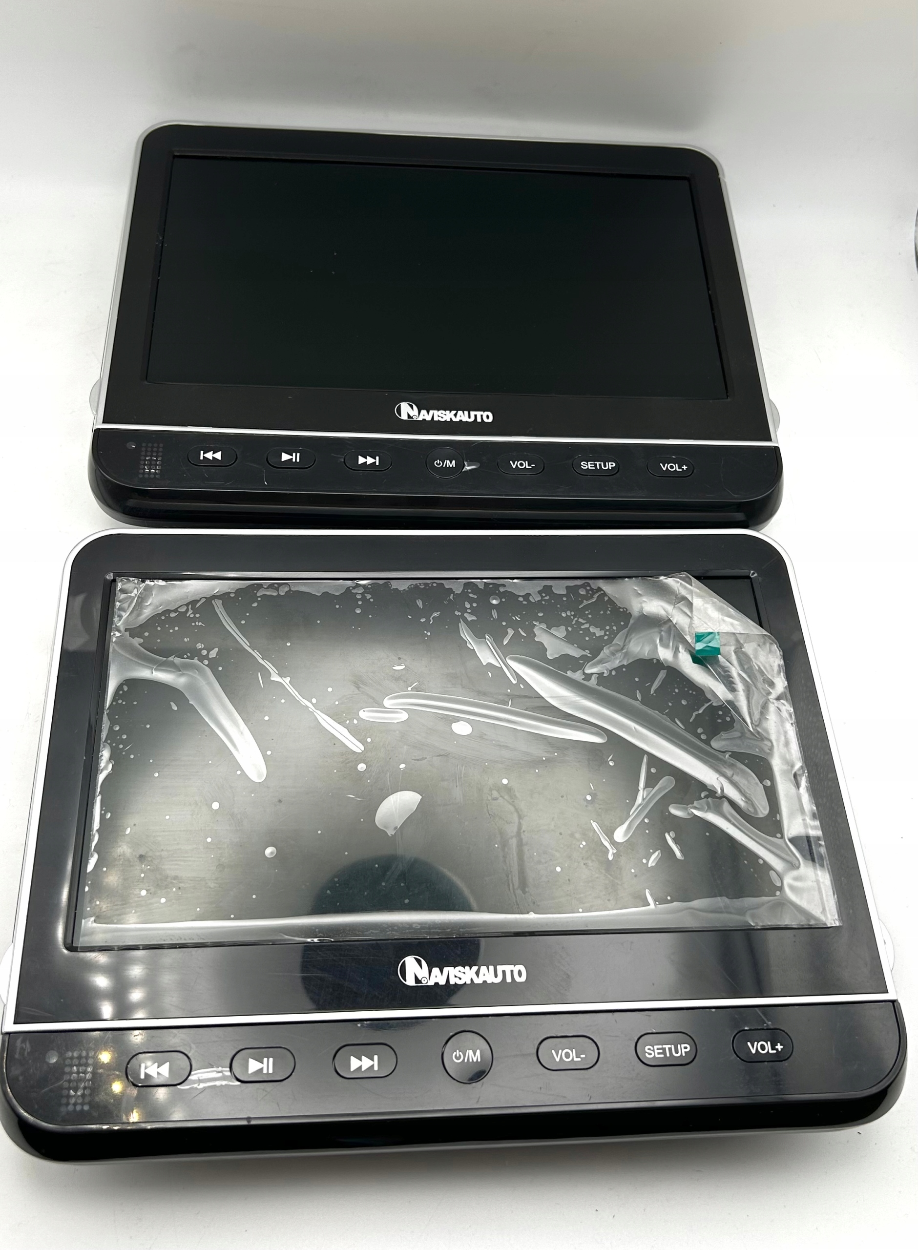 NAVISKAUTO Auto DVD Player na zagłówki z 2 słuchawkami, HDMI, USB/SD