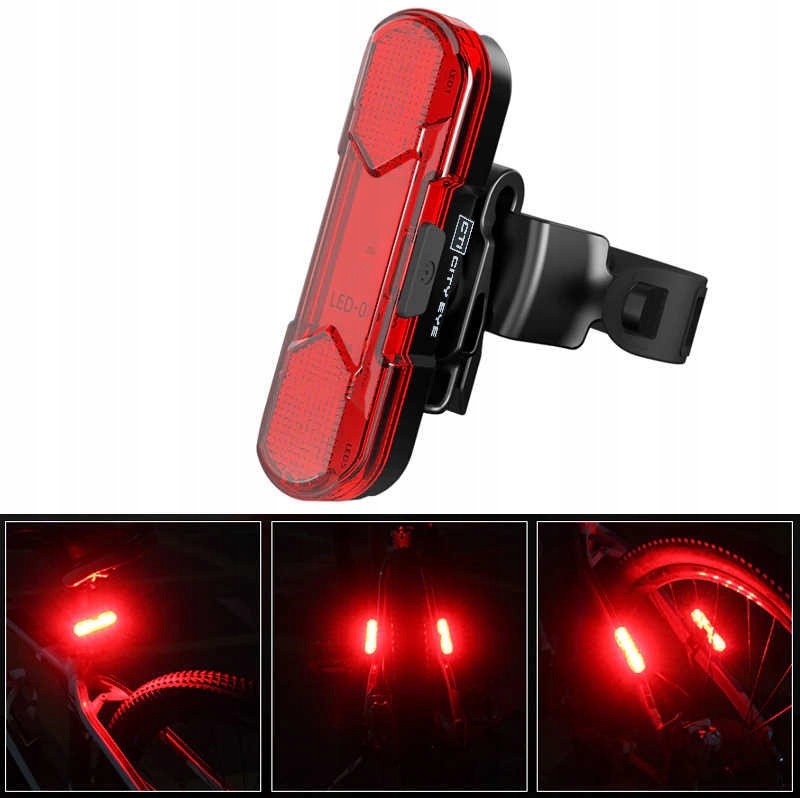 Lampka rowerowa tylna LED USB 60h 50lm