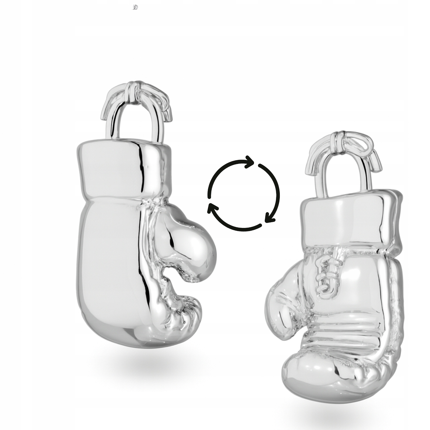 Stříbrný 925 přívěsek – přívěsek na náhrdelník Box, 3D rukavice