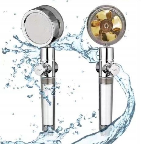 SŁUCHAWKA PRYSZNICOWA Z TURBINĄ WENTYLATOREM FILTR Kolor chrom