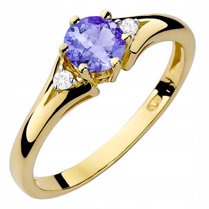 Zlatý Prstýnek 585 s Brilianty Tanzanit 0,50 ct